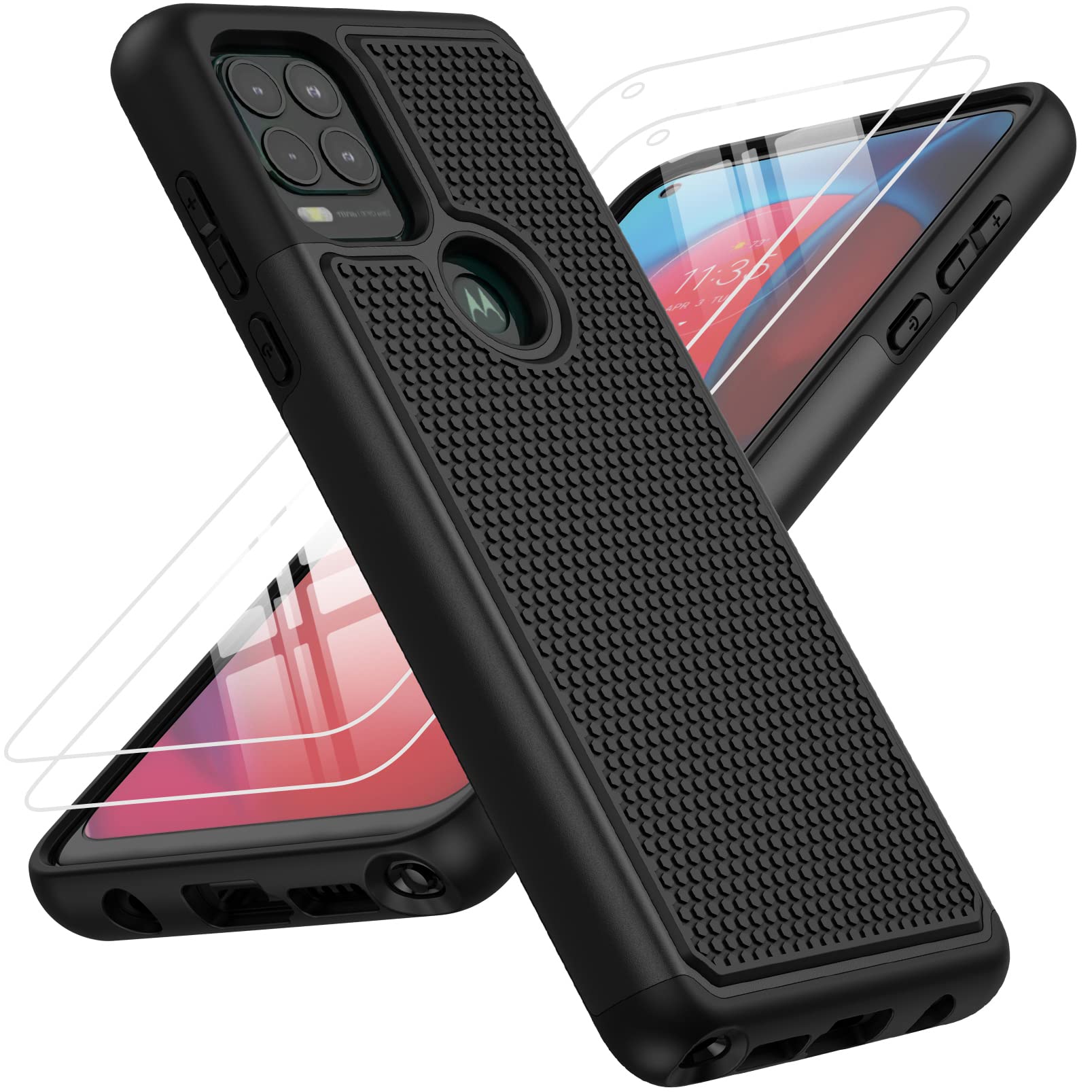 Jxvm For Motorola Moto G Stylus 5G Case: Dual Layer Protective Heavy Duty Cell Phone Cover Shockproof Rugged With Non Slip Textu